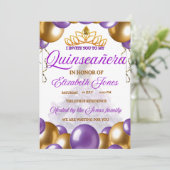 Invitacion 15 años einladung (Stehend Vorderseite)
