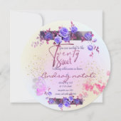 Invitación 20 cumpleaños con rosas personalizada einladung (Vorderseite)