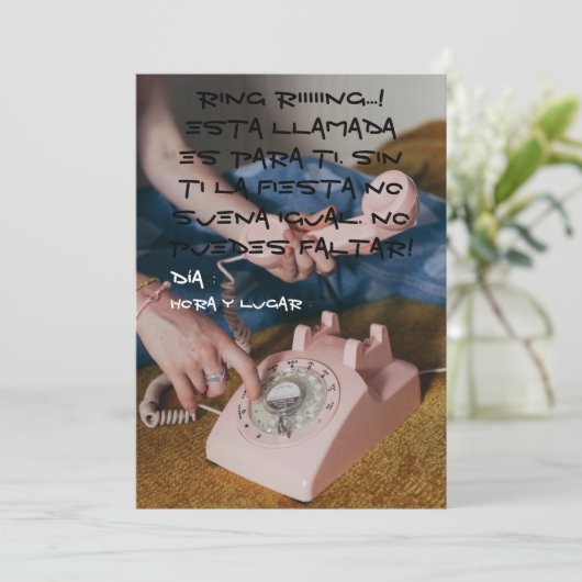 Invitación 90s einladung (Stehend Vorderseite)