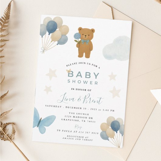Invitación a Baby Shower de Teddy Bear Einladung