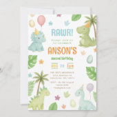 Invitación a la fiesta de cumpleaños de Dinosaurio Einladung (Vorderseite)
