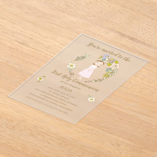 Invitación acrílico JULIA Primera Comunión Acryleinladungen (Ablage )