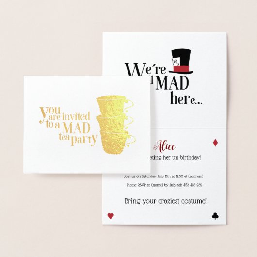 Invitación Alicia Maravillas Folienkarte (Anzeige)