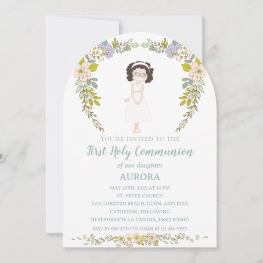 Invitación AURORA Primera Comunión Einladung (Vorderseite)