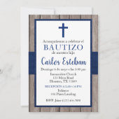 Invitación Azul Marino de Bautizo de Niño Einladung (Vorderseite)