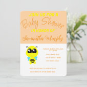 Invitación Baby Bee | Baby Shower Invitation Einladung (Stehend Vorderseite)