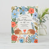 Invitación Baby Dusche Igel Liebe Einladung (Stehend Vorderseite)