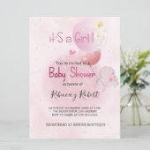INVITACIÓN BABY DUSCHE NIEDLICH HIPO. FÜR BABY GIR EINLADUNG (Stehend Vorderseite)