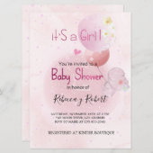 INVITACIÓN BABY DUSCHE NIEDLICH HIPO. FÜR BABY GIR EINLADUNG (Vorne/Hinten)