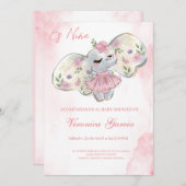 Invitacion baby Dusche para niña Einladung (Vorne/Hinten)