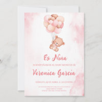 Invitacion baby Dusche para niña