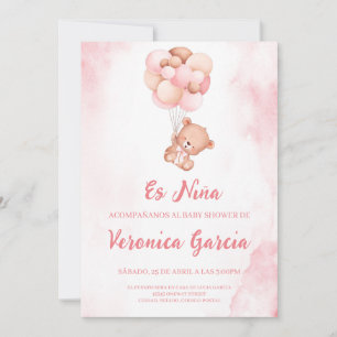 Invitacion baby Dusche para niña Einladung