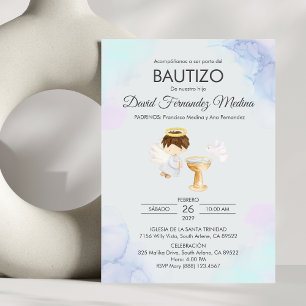 Invitacion Bautizo Boy Angel Katholische Niedliche Einladung