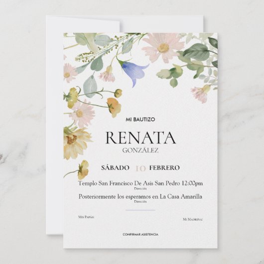 Invitación Bautizo Feiertagskarte (Vorderseite)