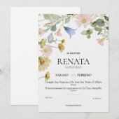 Invitación Bautizo Feiertagskarte (Vorne/Hinten)