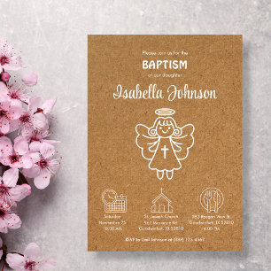 Invitacion Bautizo Niedliche Girl Angel Taufe Einladung