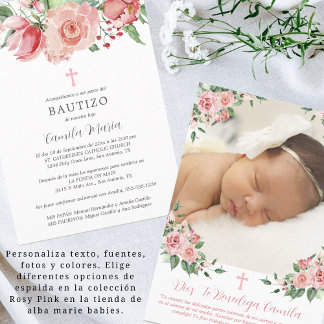 Invitación Bautizo Niña Spanische Taufe für Mädche Einladung