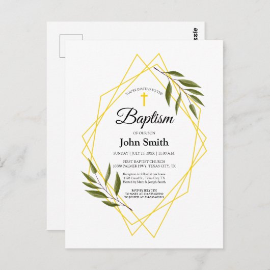 Invitación Bautizo Postkarte (Vorne/Hinten)