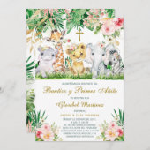 Invitación Bautizo y Primer Cumpleaños Jungla Invi Einladung (Vorne/Hinten)