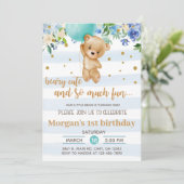Invitación Beary cute bear balloon boy birthday in Einladung (Stehend Vorderseite)