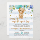 Invitación Beary cute bear balloon boy birthday in Einladung (Vorne/Hinten)