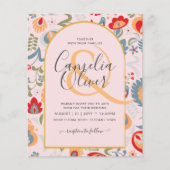 invitación bilingüe de boda de flores populär, (Vorderseite)