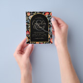 invitación bilingüe de boda de flores populär, flyer (Gruppe)