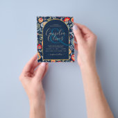 invitación bilingüe de boda de flores populär, flyer (Gruppe)