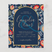 invitación bilingüe de boda de flores populär, flyer (Vorne)