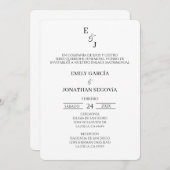 Invitación blanco y negro minimalista einladung (Vorne/Hinten)