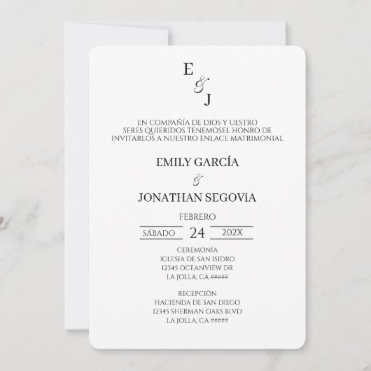 Invitación blanco y negro minimalista einladung (Vorderseite)
