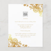 Invitación boda encaje dorado elegante presupuesto flyer (Hinten)