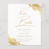 Invitación boda encaje dorado elegante presupuesto flyer (Vorne)