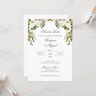 Invitación Boda floral de la vegetación española Einladung