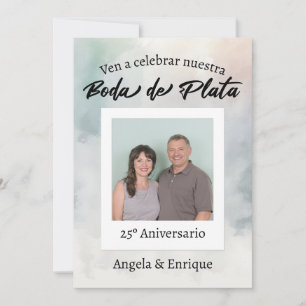 Invitación Boda Plata 25 años Foto Personalizada Einladung