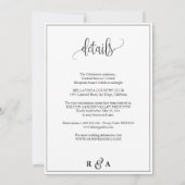 Invitación  Boda simple de fotografías en blanco y Einladung (Rückseite)