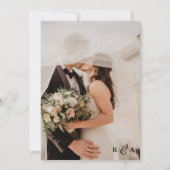 Invitación  Boda simple de fotografías en blanco y Einladung (Rückseite)
