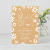 Invitación Boho Daisies Bridal Shower party Einladung (Stehend Vorderseite)