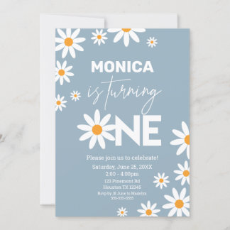 Invitación Boho Daisies One Birthday Party invitat Einladung