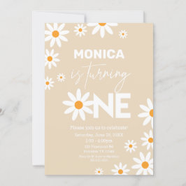 Invitación Boho Daisies One Birthday Party invitat Einladung