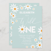 Invitación Boho Daisies Wild One Birthday Party in Einladung (Vorne/Hinten)