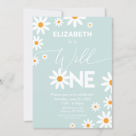 Invitación Boho Daisies Wild One Birthday Party in Einladung