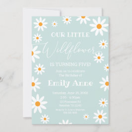 Invitación Boho Daisies Wildflower Birthday party Einladung