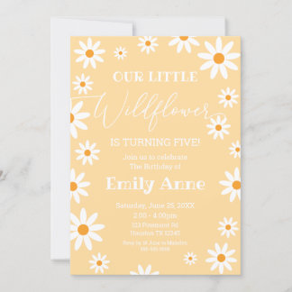 Invitación Boho Daisies Wildflower Birthday party Einladung