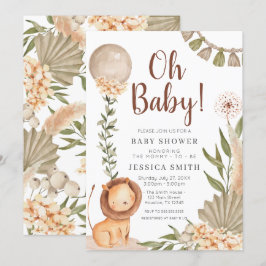 Invitación Boho Lion watercolor oh baby invitation Einladung