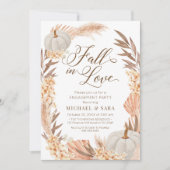 Invitación Boho Pampas Pumpkin White Fall Engageme Einladung (Vorderseite)
