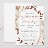 Invitación Boho Spanish Wedding Invitation Einladung (Vorne/Hinten)