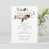 Invitación Boho Spanish Wedding Invitation Einladung (Stehend Vorderseite)