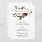 Invitación Boho Spanish Wedding Invitation Einladung (Vorne/Hinten)