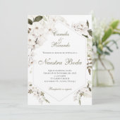 Invitación Boho Spanish Wedding Invitation Einladung (Stehend Vorderseite)
